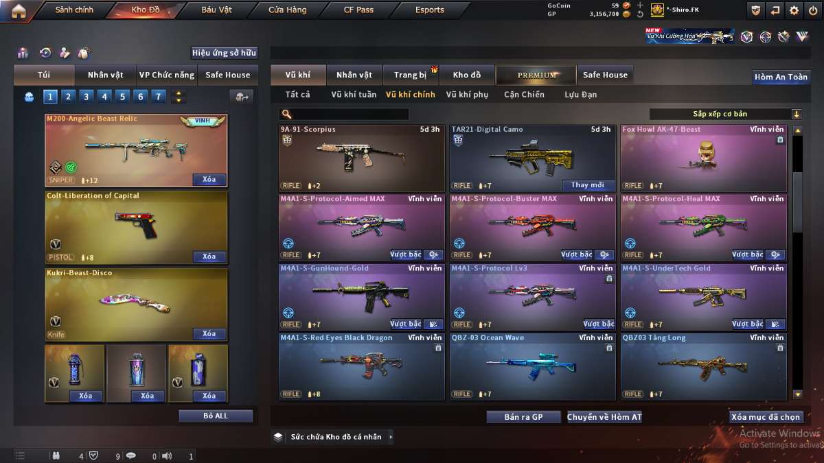 shop acc cf uy tin gia re